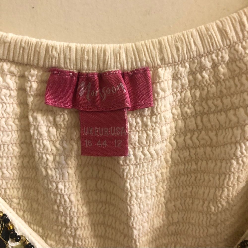 Monsoon Embroidered‎ Boho Style Beaded Mini Sundress Size 12 - Picture 4 of 7